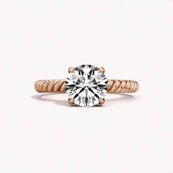 Celestial Engagement Ring Round - Rose Gold
