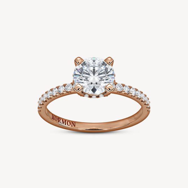 Crowned Sparkle Round - Rose Gold